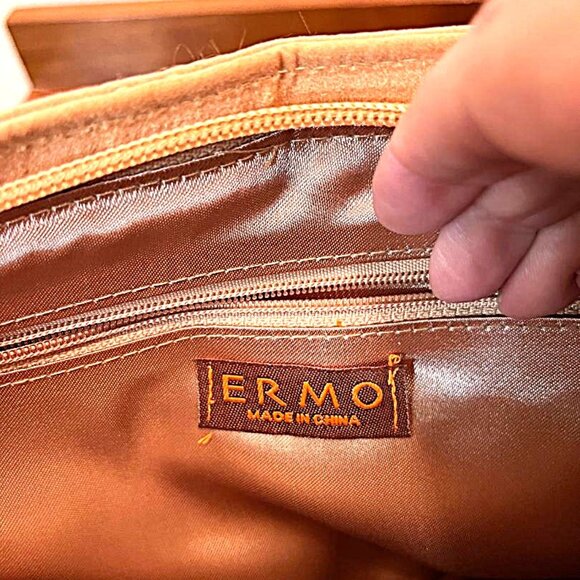 Vintage 1960s New Whimsical Ermo Beaded Toucan purse shoulder bag - camel color - Picture 4 of 9